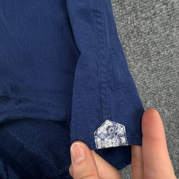 Robert Graham XL Classic Fit Blue Paisley Button Up Shirt Long Sleeve Cotton - Picture 13 of 16